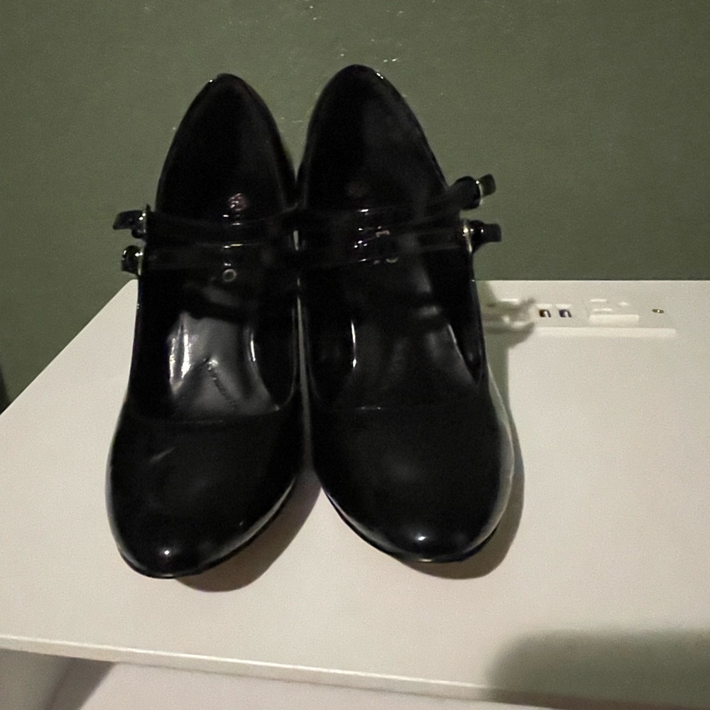 2 Pairs, Ellice Black Double Strap Heels